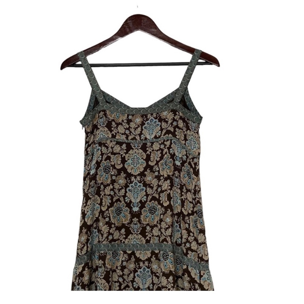 Ann Taylor LOFT Boho Floral Maxi Dress 0P | Brown Blue | Tiered Sundress | NWOT - Picture 10 of 12